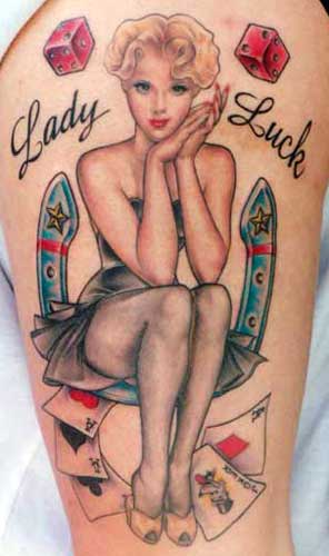 Looking for unique Color tattoos Tattoos?  Lady Luck