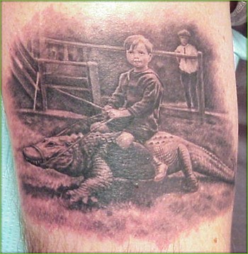 Shane ONeill - Alligator Ride Tattoo