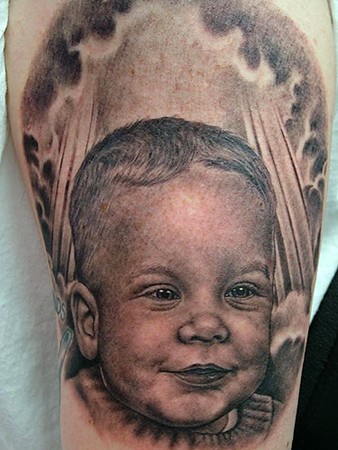 Tattoos of Baby portrait tattoos by kat von d