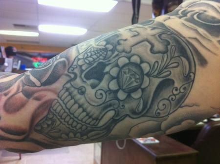 Juan Cabrera - Black and Grey Sugar Skull