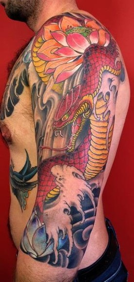 Looking for unique Tattoos Asian style snack sleeve