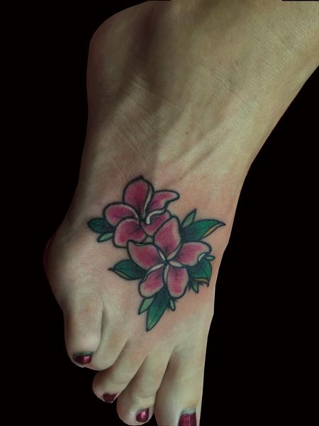 Plumeria Polar Bear Tattoo Design Thumbnail