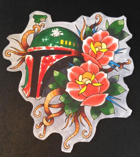 Tattoos - Boba Fett Sarlac Roses - 94740