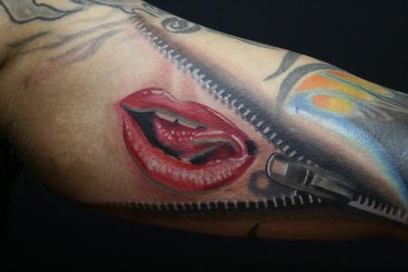 Tattoos Realistic Lips Tattoo click to view large image