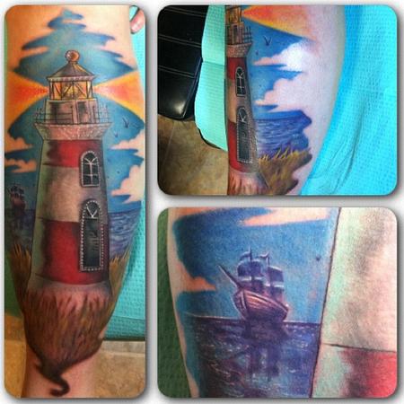 Tattoos - freehand lighthouse - 71799