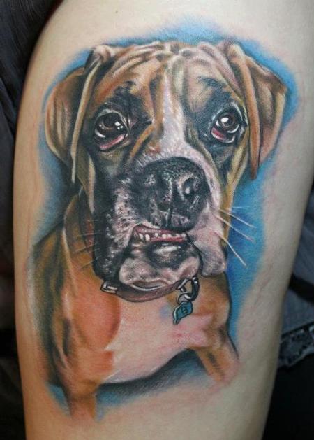 Tattoos - boxer portrait by johnny smith - 68413