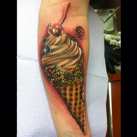 Tattoos - ice cream cone on forearm - 88874
