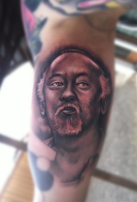 Tattoos - mr. miagi portrait by johnny smith - 68416