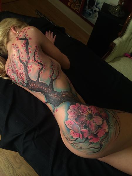 Tattoos - Cherry blossom half body piece - 99248