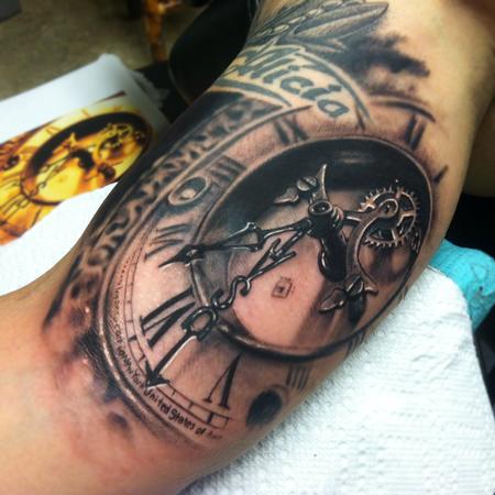 Tattoos - clock detail on inner arm - 79824