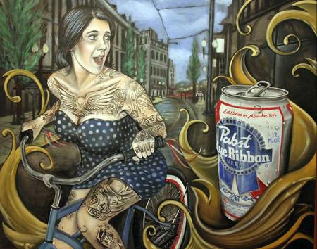 Tattoos - pabst painting by johnny smith - 68444