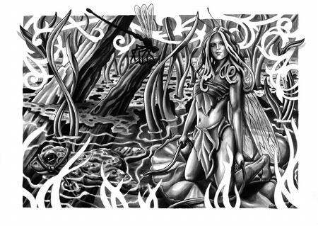 Tattoos - fairy and frog ink wash - 58860