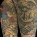 tattoo galleries/ - cherub and angel half sleeve with cherry blossoms - 63218