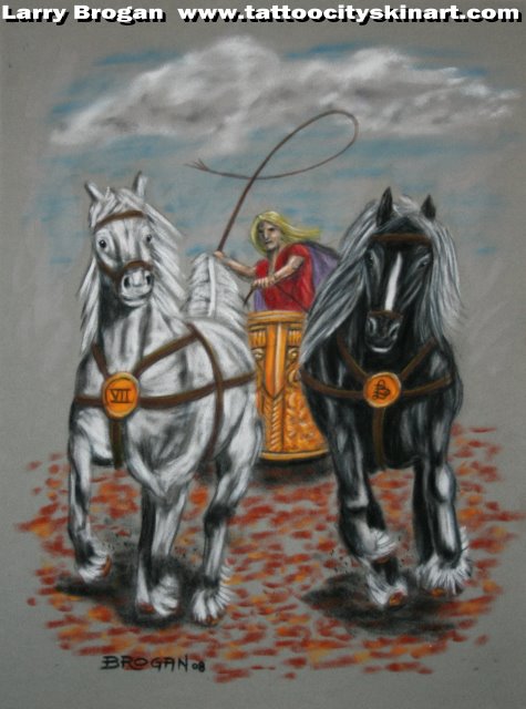 Larry Brogan - Chariot Tarot Card for Tattoo Tarot Project