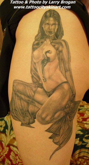 Larry Brogan - Hot babe with dragon tattoo