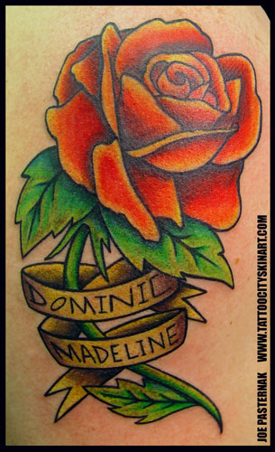 rose with banner by joseph pasternak tattoonow rose with banner by joseph pasternak tattoonow