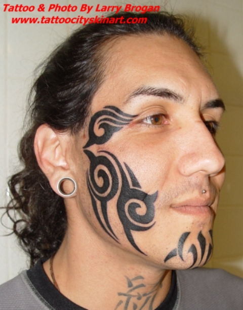 Tribal Facial Tattoo 15