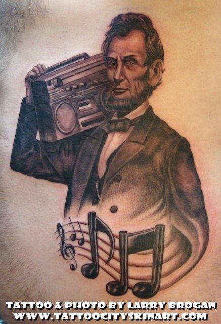 Larry Brogan - Abe Lincoln rockin the boombox