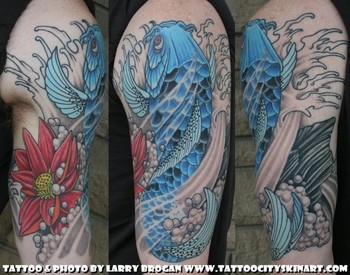 Picturelotus Flower on Tattoos   Larry Brogan   Page 5   Blue Koi Fish