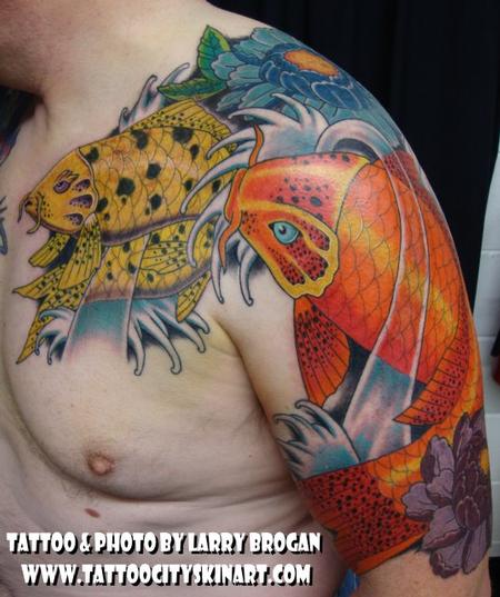 Koi Fish Tattoo Chest