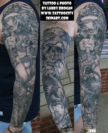 skull tattoo sleeves. Skull tattoos,