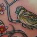 Sparrow with Cherry Blossoms Tattoo Thumbnail