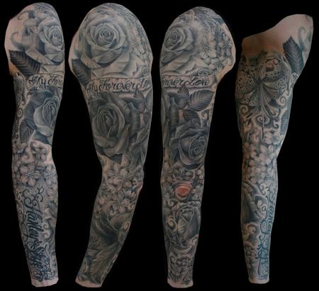 Larry Brogan - Black & Gray Floral Sleeve