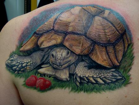 Happy Little Tortoise  Tattoo Design Thumbnail