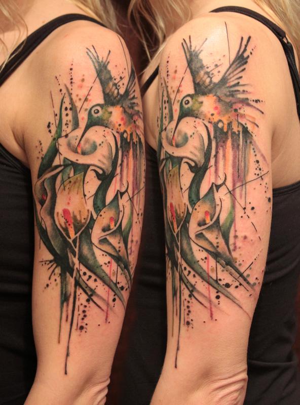 calla lily humming bird by gene coffey tattoonow calla lily humming bird by gene coffey tattoonow