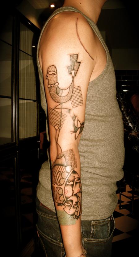 Bird Sleeve Tattoo Design Thumbnail