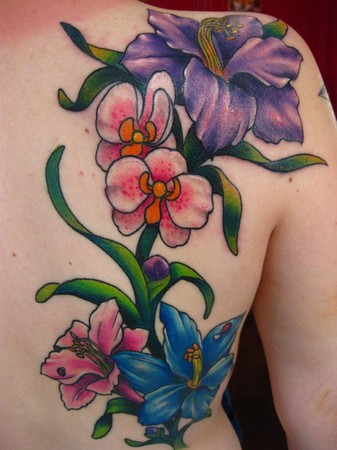 Gene Coffey Flower Back Tattoo