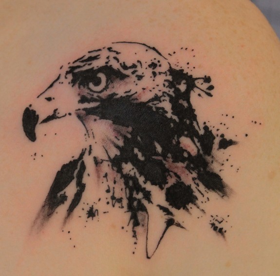 Gene Coffey Hawk Ink Drawing Tattoo