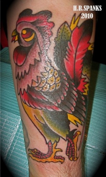 Tattoos - Hunter Spanks - Rooster Tattoo