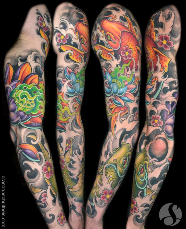 Koi Lotus Tattoo Sleeve | koi lotus sleeve by brandon schultheis tattoonow Koi Lotus Tattoo Sleeve | koi lotus sleeve by brandon schultheis tattoonow