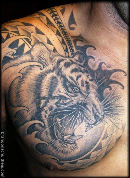 Half Chest Tattoos For Men