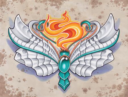 Tattoos - Moth Mech - Marker Drawing - 75840