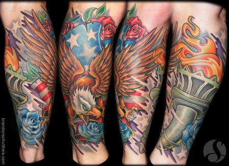 Patriotic Chest Tattoos