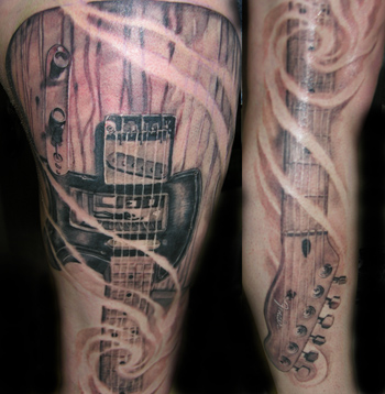 guitar tattoo sleeve