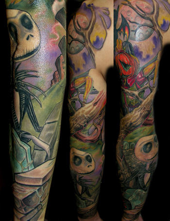 Looking for unique Color tattoos Tattoos Nightmare sleeve backview