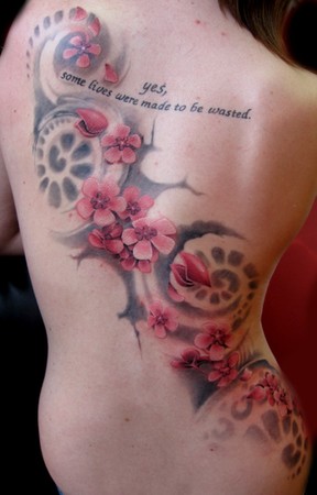 tattoos of cherry blossoms. Cherry blossom back