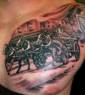 Looking for unique Tattoos Steam fire engine click to view large image