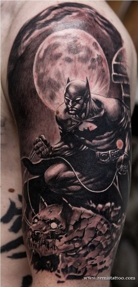 Tattoos - Batman gargoyle black and grey - 51416