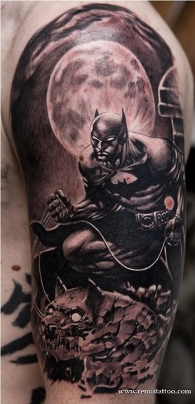 Remis Tattoo - Batman gargoyle black and grey