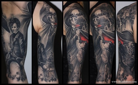 Tattoos - Vampire half sleeve tattoo - 51145