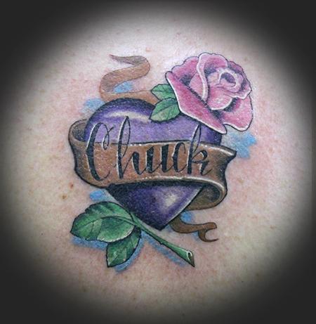 Tattoos - Heart and Rose for Chuck - 62859