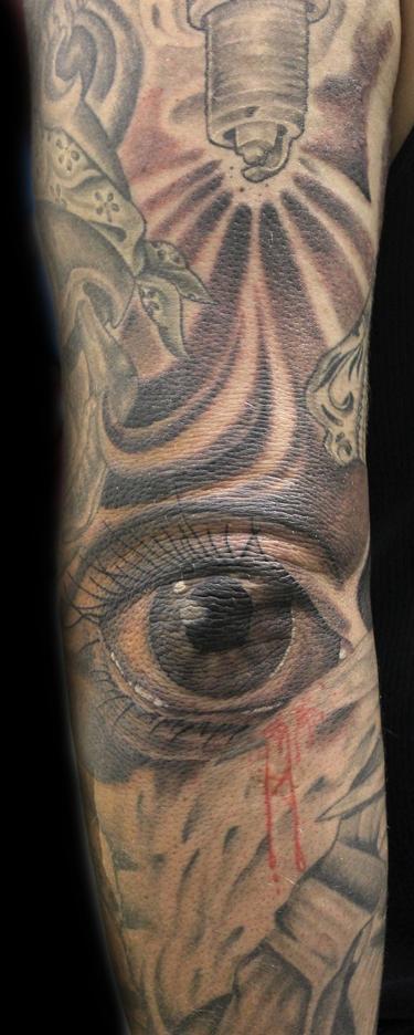 Tattoos - Black and Grey Eye  - 60747