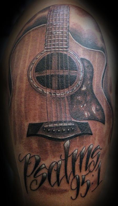 Tattoos - Guitar with Bible Verse - 60749