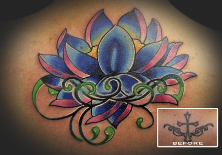 Tattoos - Color Lotus Cover Up - 60816