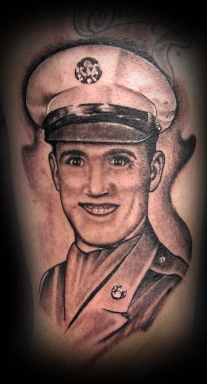 Tattoos - Marine Black and Grey Portrait - 60767