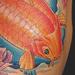 tattoo galleries/ - Color Koi with Flowers - 60815